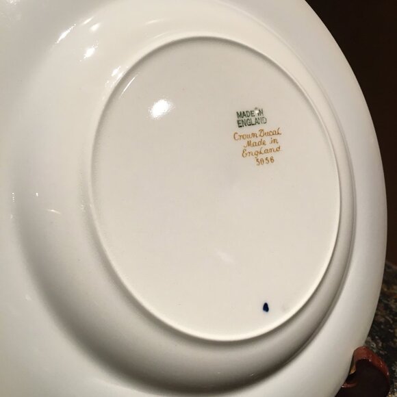 Vintage English CROWN DUCAL Cobalt and Gold Trim Dessert Plate # 2 - Picture 5 of 7